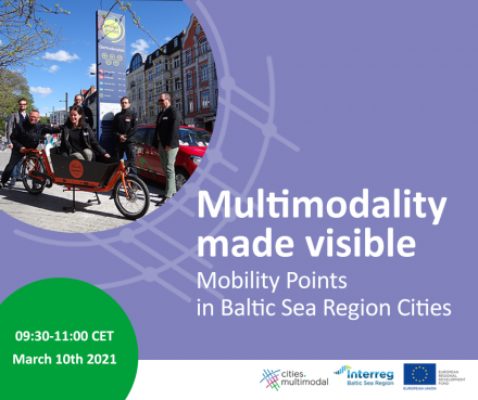 Multimodalność stała się widoczna - Punkty mobilności w miastach regionu Morza Bałtyckiego. Zaproszenie na webinarium.